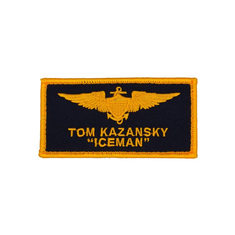 トップガン マーヴェリック マーベリック ロゴ ワッペン パッチ TOM KAZANSKY ICEMAN アイスマン アメリカ軍 PK48-TK ベルクロ付き TOP GUN TOPGUN MAVERICK ネームタグ ブラック/イエロー【C】