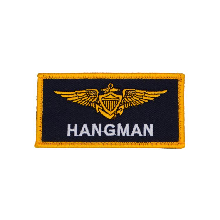 トップガン マーヴェリック マーベリック ロゴ ワッペン パッチ HANGMAN ハングマン アメリカ軍 PK52-TK ベルクロ付き TOP GUN TOPGUN MAVERICK ネームタグ ブラック/イエロー【C】