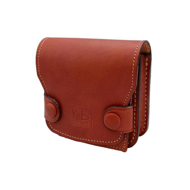 MARK CRAFT レザー ポーチ ハンドメイド 本革 牛革 マーククラフト Pouch02 HAND MADE LEATHERCRAFT ウェストポーチ ウェストバッグ 札入れ コインケース ブラウン【C】