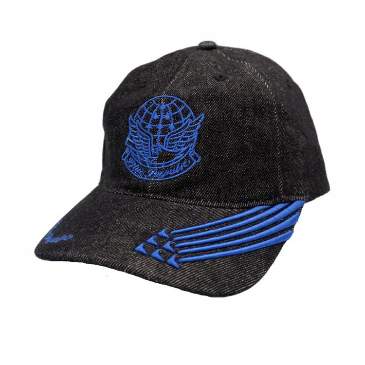 ブルーインパルス ロゴキャップ キャップ 帽子 CAC316-F 刺繍 CAP 野球帽 コットン ベースボールキャップ BLUE IMPULSE AEROBATIC TEAM ロゴ JASDF ブラック/ブルー【C】