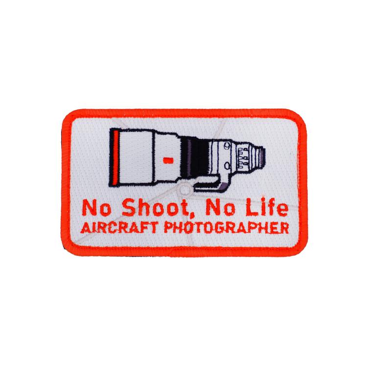 SONY 航空写真家 ワッペン パッチ TWN30-TK 刺繍 望遠レンズ 航空機フォトグラファー AIRCRAFT PHOTOGRAPHER No Shoot, No Life 両面ベルクロ付き【C】